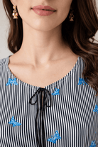 The Kaftan Company Pyjama Set Grey Striped Modal Kaftan Pyjama Set
