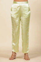 The Kaftan Company Pyjama Set Light Green Satin Hooded Lounge Wear Set