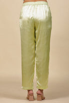 The Kaftan Company Pyjama Set Light Green Satin Hooded Lounge Wear Set