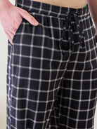 The Kaftan Company Pyjama Set Mens  Black Checks Pyjama Set
