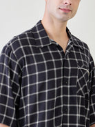 The Kaftan Company Pyjama Set Mens  Black Checks Pyjama Set