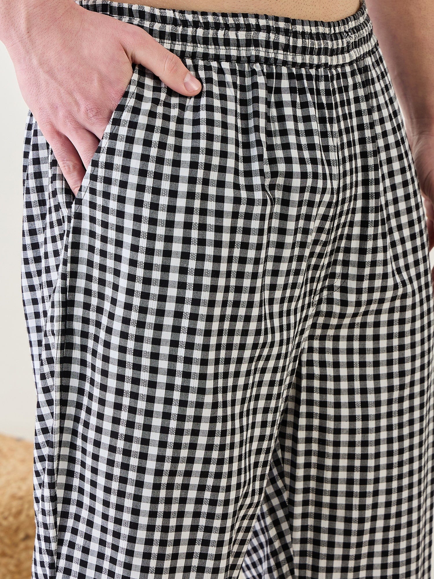 The Kaftan Company Pyjama Set Mens Checks Cotton Pyjama Set