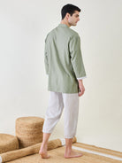 The Kaftan Company Pyjama Set Mens Lounge Shirt and 3/4 Pants Set