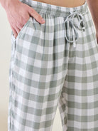 The Kaftan Company Pyjama Set Mens Sage Checks Co-ord Set