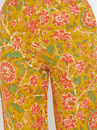 The Kaftan Company Pyjama Set Mustard Floral Kaftan Pyjama Lounge Set
