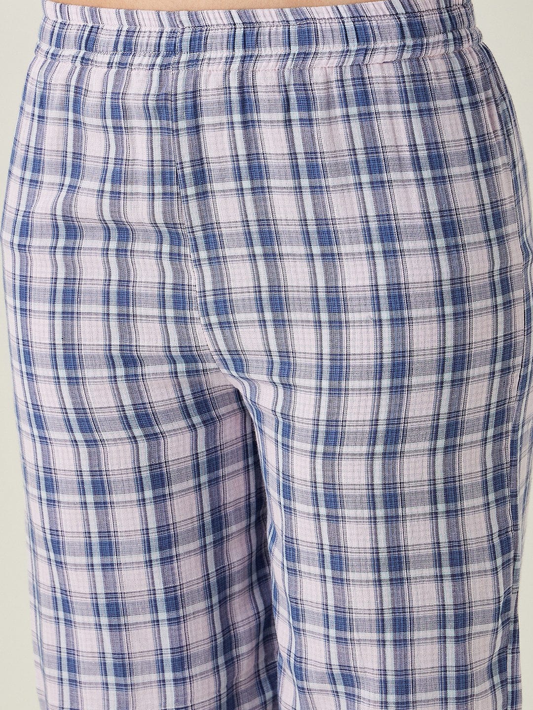 The Kaftan Company Pyjama Set Pink Checks Reversible Cotton Pajama Set