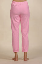 The Kaftan Company Pyjama Set Pink Floral Viscose Rayon Top and Cotton Jogger Nightsuit