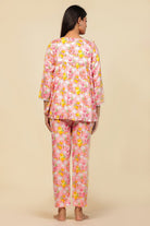 The Kaftan Company Pyjama Set Pink Unicorn and Rainbow Print Viscose Nightsuit with Ruffle and Lace Accents