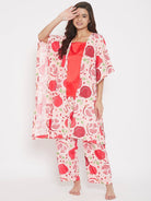The Kaftan Company Pyjama Set Pomegranate Printed 2 Piece Set - ( Final Sale)