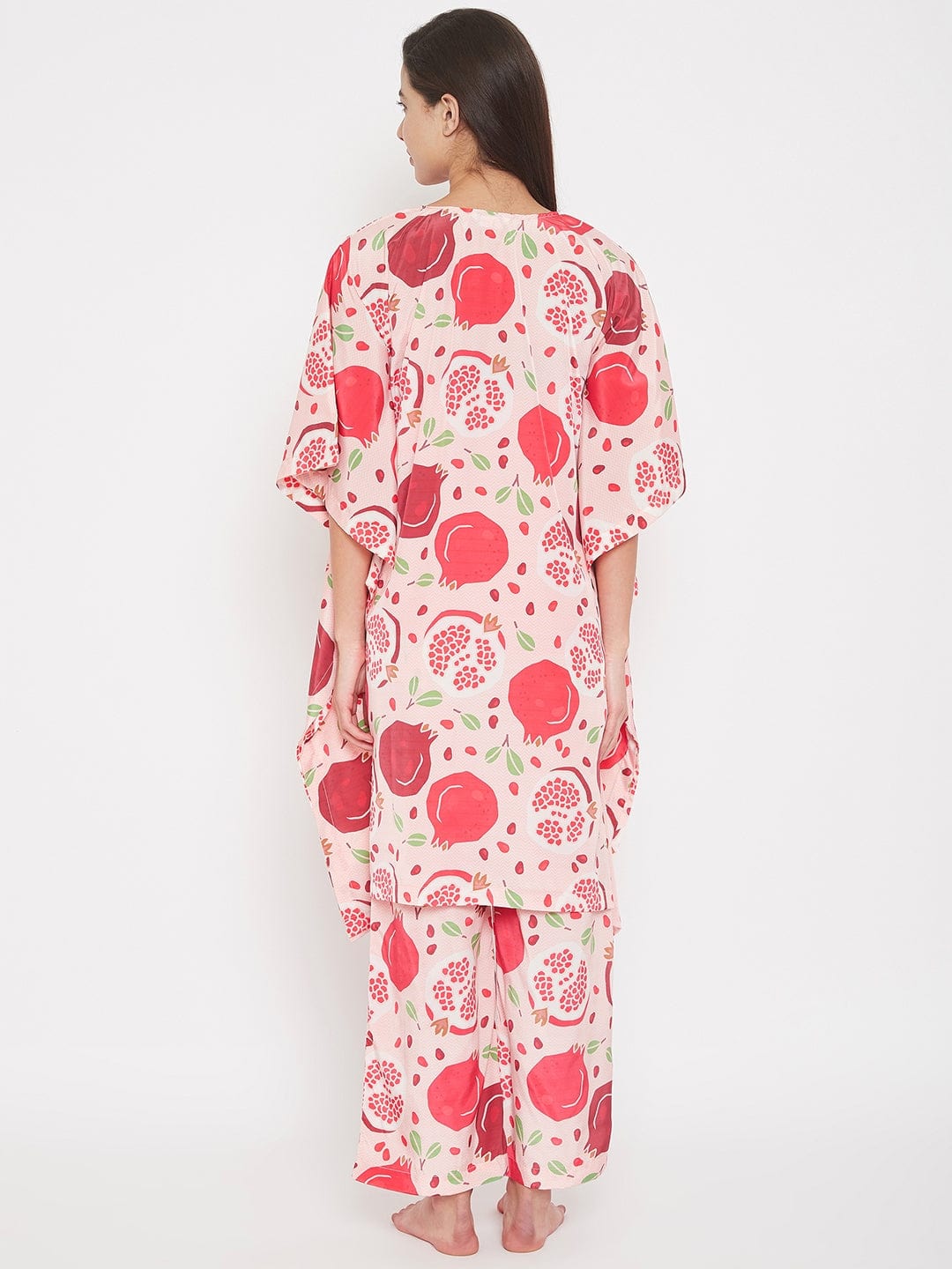 The Kaftan Company Pyjama Set Pomegranate Printed 2 Piece Set - ( Final Sale)