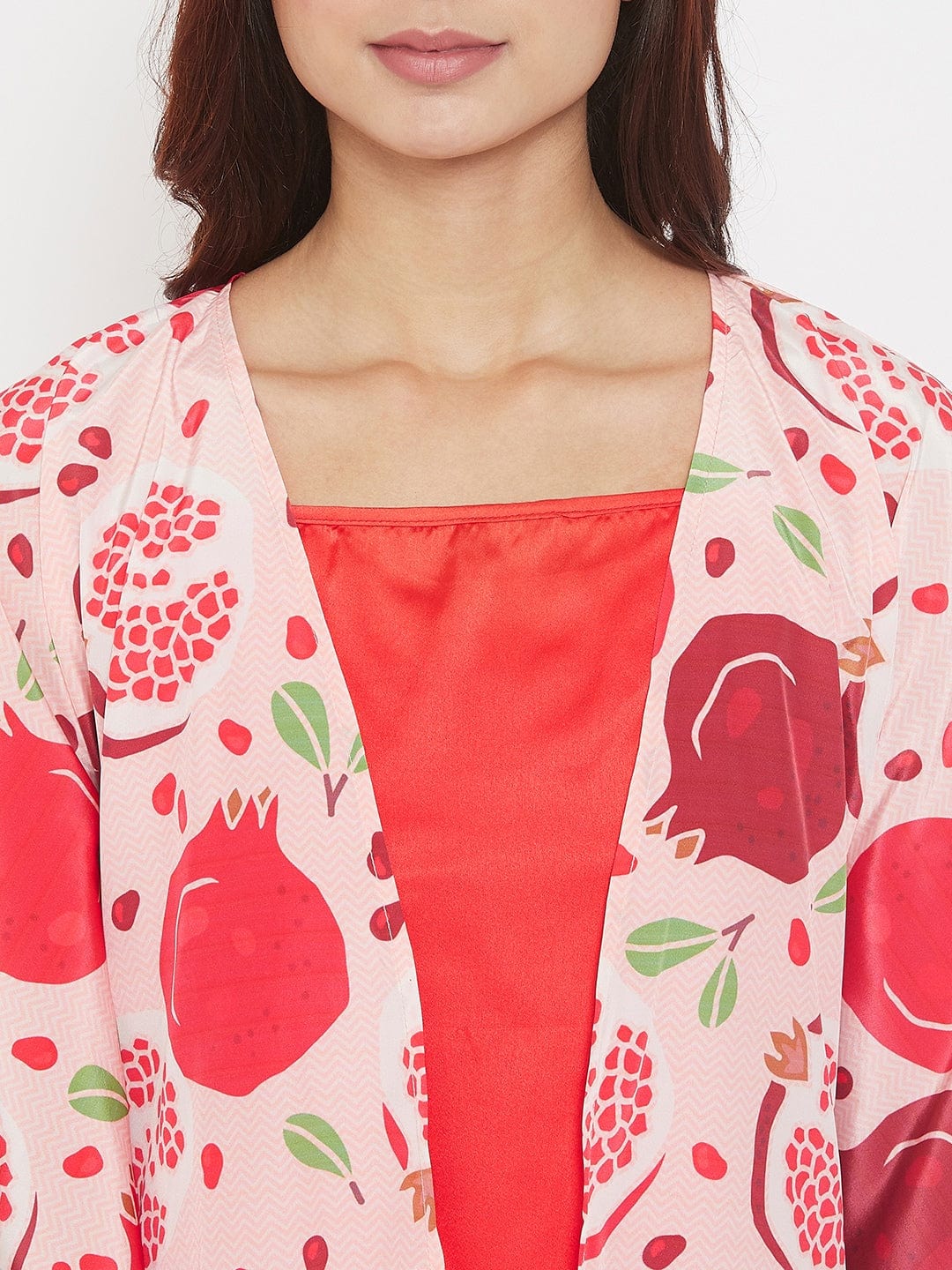 The Kaftan Company Pyjama Set Pomegranate Printed 2 Piece Set - ( Final Sale)