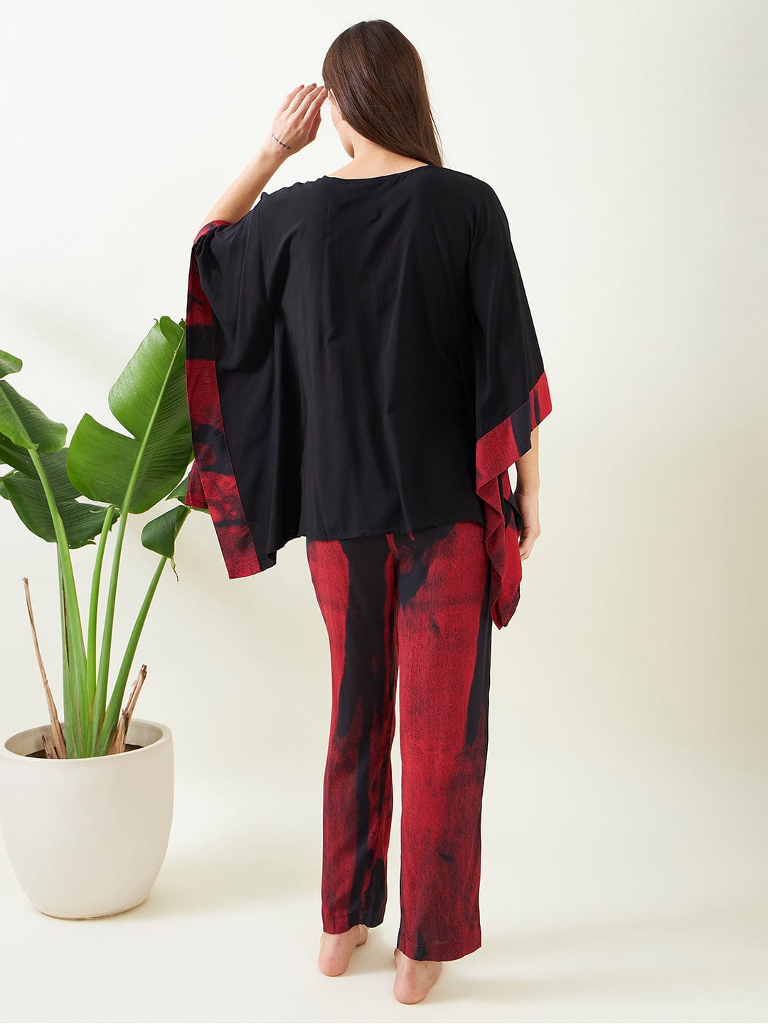 The Kaftan Company Pyjama Set Red Midnight Kaftan Pajama Set
