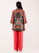 The Kaftan Company Pyjama Set Rust Ethnic Printed Viscose Nightwear Pyjama Set