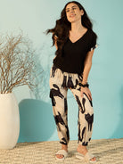 The Kaftan Company Pyjama Set Soft Modal Cat Printed Pyjama Set For Women