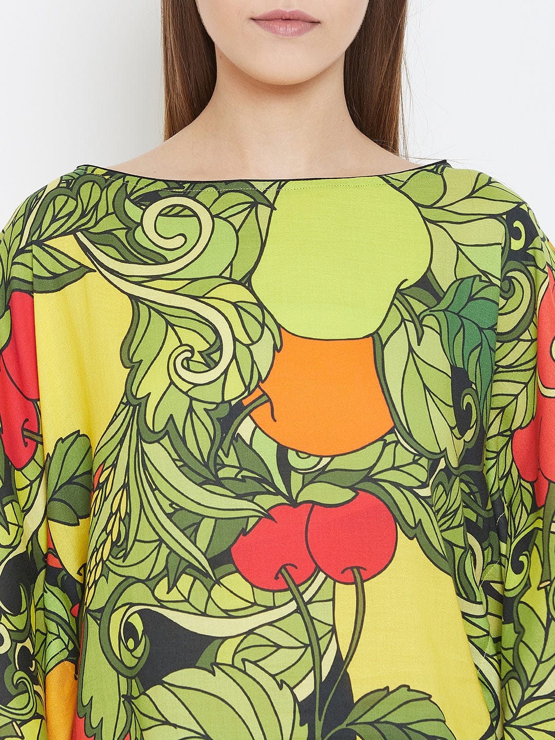 The Kaftan Company Pyjama Set Tropical Fruits Kaftan and Pyjama Loungeset