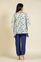The Kaftan Company Pyjama Set White Playful Owl Print Cotton Lounge Set