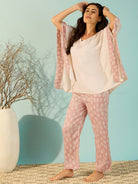 The Kaftan Company Pyjama Set Women Off-White Cozy Modal Pyjama Kaftan Night Suit Set