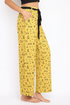 The Kaftan Company Pyjama Yellow Nautical Print Cotton Nightwear Pyjama Pants