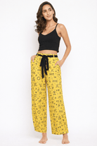 The Kaftan Company Pyjama Yellow Nautical Print Cotton Nightwear Pyjama Pants