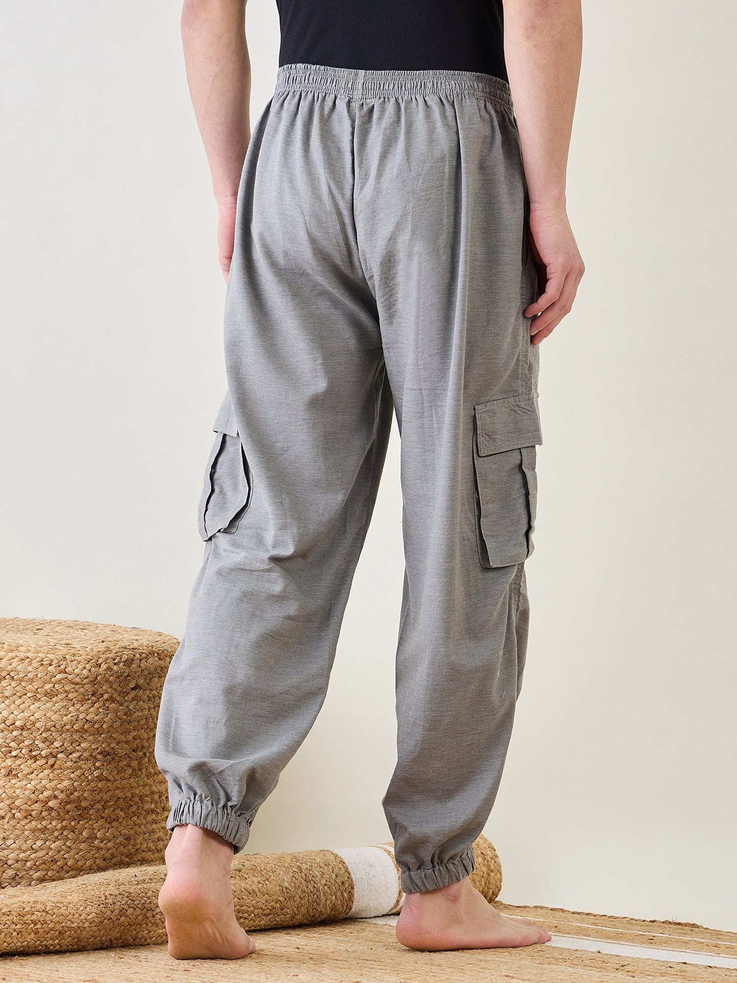 The Kaftan Company Pyjamas Mens Grey Joggers
