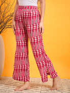 The Kaftan Company Pyjamas Red And White Checked Lounge Pants