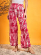 The Kaftan Company Pyjamas Red And White Checked Lounge Pants