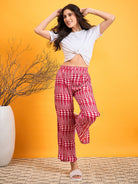 The Kaftan Company Pyjamas Red And White Checked Lounge Pants