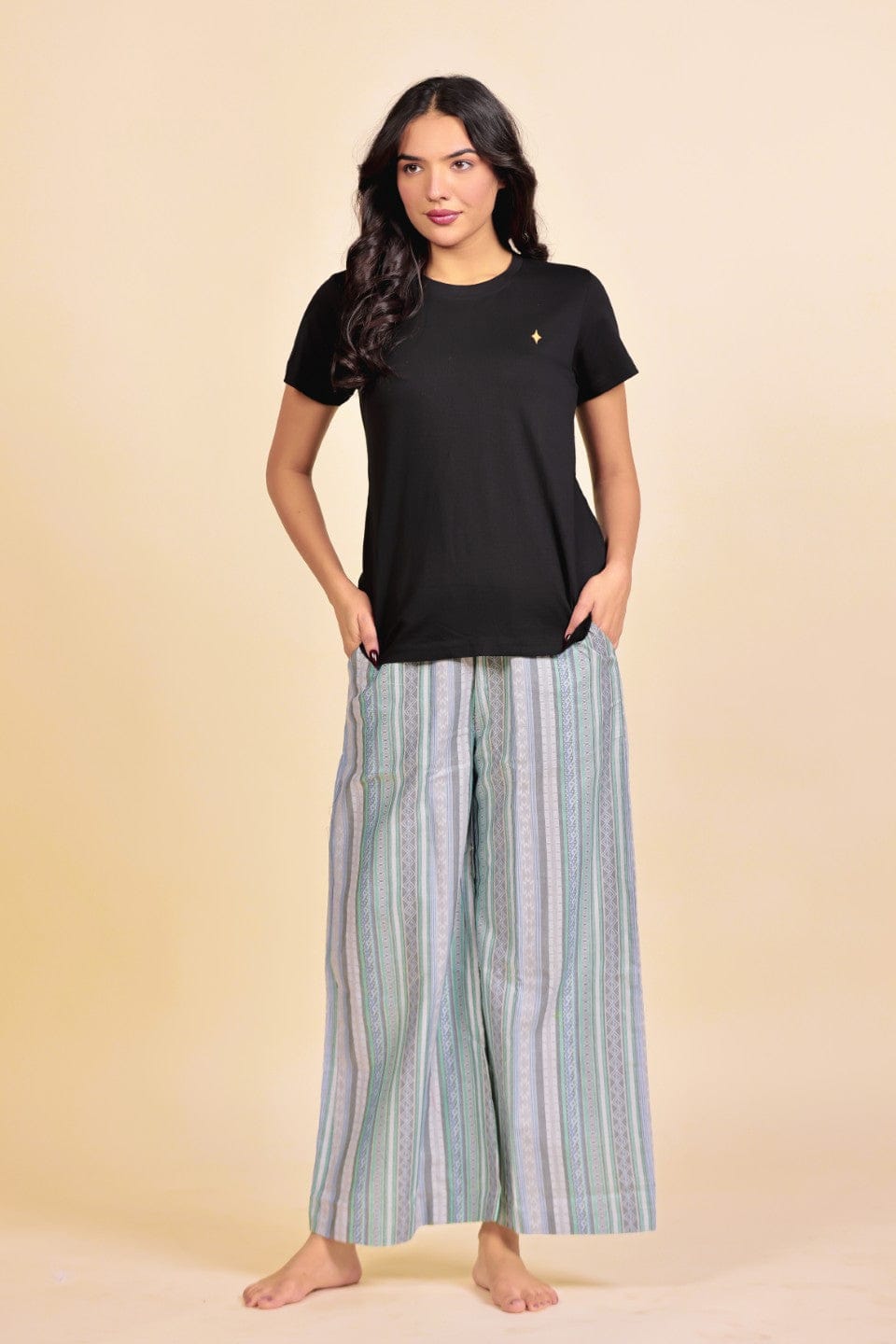 The Kaftan Company Pyjamas Soft Chambray Elastic Waist Lounge Pants