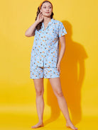 The Kaftan Company Shorts Set Blue Frosty Breeze Cotton Shorts Set