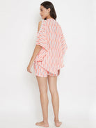 The Kaftan Company Shorts Set Feather Print Georgette Shorts Set