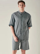 The Kaftan Company Shorts Set Mens Bottle Green Checks Pure Cotton Supersoft Shorts Set