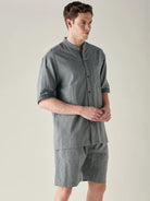 The Kaftan Company Shorts Set Mens Bottle Green Checks Pure Cotton Supersoft Shorts Set
