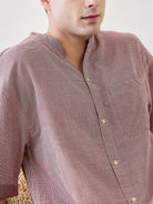 The Kaftan Company Shorts Set Mens Red Checks Cotton Shorts Set