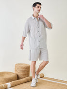 The Kaftan Company Shorts Set Mens White Supersoft Shorts Set