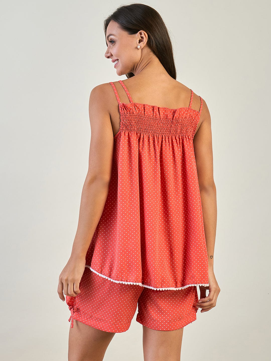 The Kaftan Company Shorts Set Red Hearts Shorts Set