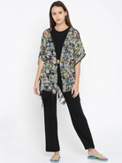 The Kaftan Company Shrug Black Roses and Flora Kaftan Shrug