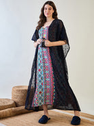 The Kaftan Company Sleep Gowns Aztec Slip and Blue Dobby Elegant Gown Set