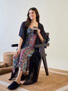 The Kaftan Company Sleep Gowns Aztec Slip and Blue Dobby Elegant Gown Set