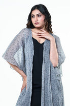 The Kaftan Company Sleep Gowns Grey Printed Chiffon Nightwear Kaftan Gown