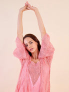The Kaftan Company Sleep Gowns Luxury Lace Gown Set - Sheer Lace Gown with Satin Slip