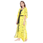 The Kaftan Company Sleep Gowns S Yellow Birds Printed Gown Set