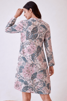 The Kaftan Company Sleepshirt Viscose Linen Blend Floral Button-Front Sleepshirt