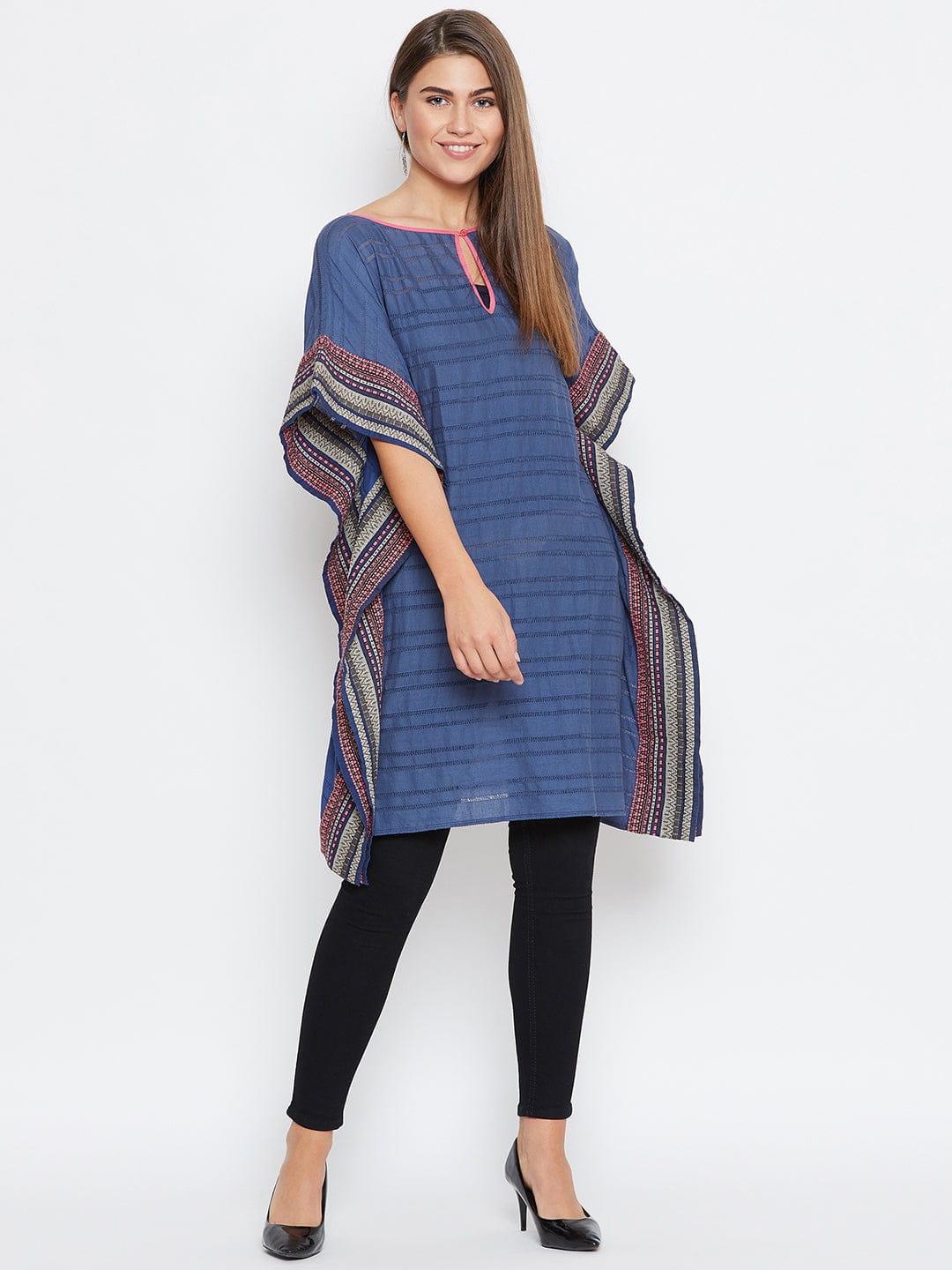 The Kaftan Company Tops 2XL Navy Blue Kaftan Tunic (Final Sale)