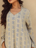 The Kaftan Company Tops Beige Print Viscose Asymmetrical Kurta