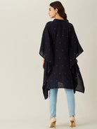 The Kaftan Company Tops Black Polka Dot Woollen Kaftan Tunic