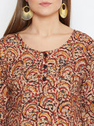 The Kaftan Company Tops BROWN KALAMKARI KAFTAN TOP - (Clearance - Final Sale)