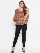 The Kaftan Company Tops BROWN KALAMKARI KAFTAN TOP - (Clearance - Final Sale)