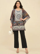 The Kaftan Company Tops Ethnic Print Viscose Kaftan Top