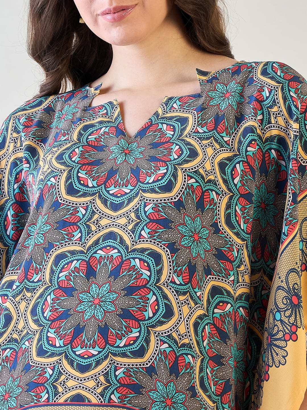 The Kaftan Company Tops Floral Kaleido Kaftan Top