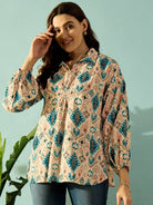 The Kaftan Company Tops Geometric Fusion Embroidered Top